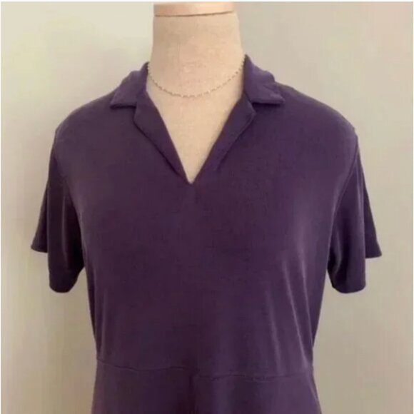 Laura Leigh Ltd. Sport Women's Purple Comfort Stretch Split Neck Dress Medium - Picture 4 of 6